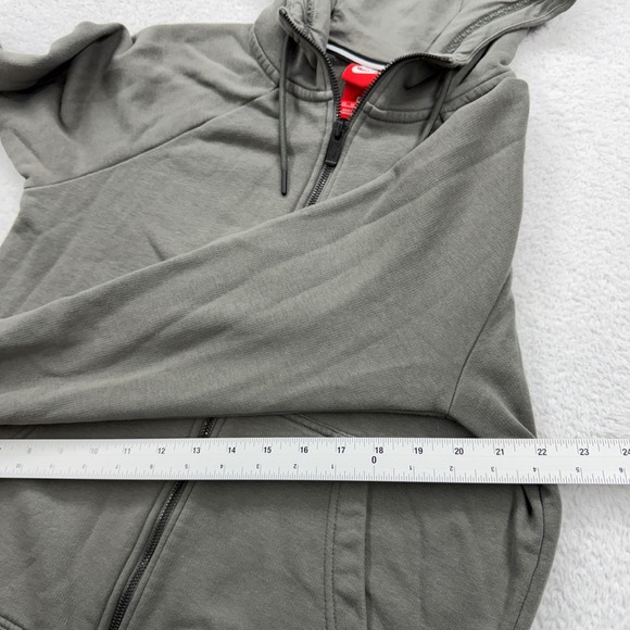 Nike Mens Sportswear Full Zip Hoodie Olive Green Logo Fleece XS 804391-325 - Picture 6 of 9